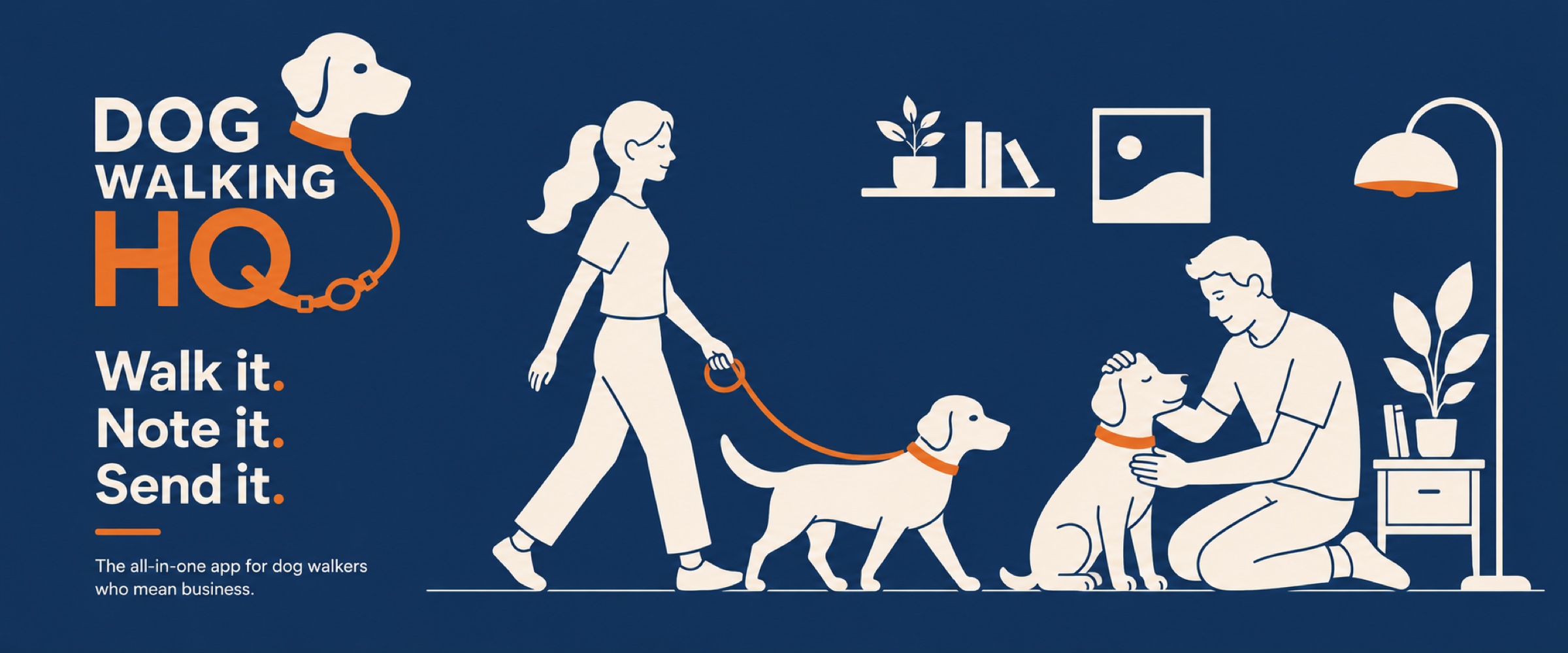 DogWalkingHQ — Walk it. Note it. Send it. The all-in-one app for dog walkers who mean business.